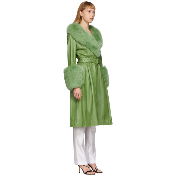 Saks Potts Green Fur Foxy Coat Saks Potts