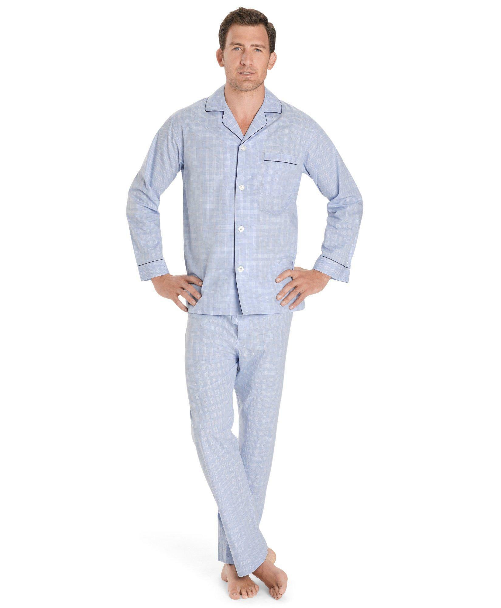 Brooks Brothers Men's Glen Plaid Pajamas | Blue