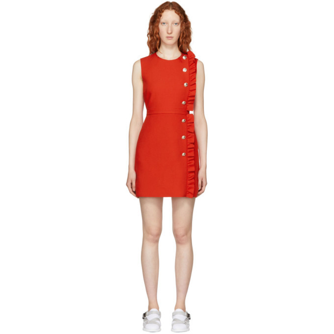 msgm red ruffle dress