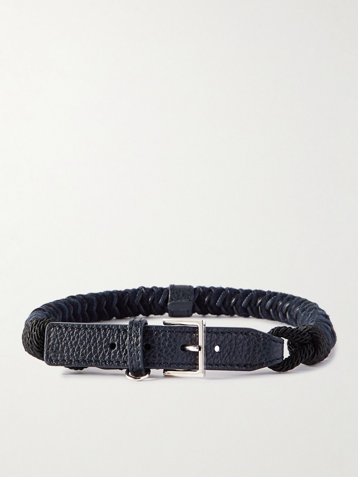 Loro Piana - Scooby Large Woven Cord and Leather Dog Collar - Blue Loro ...