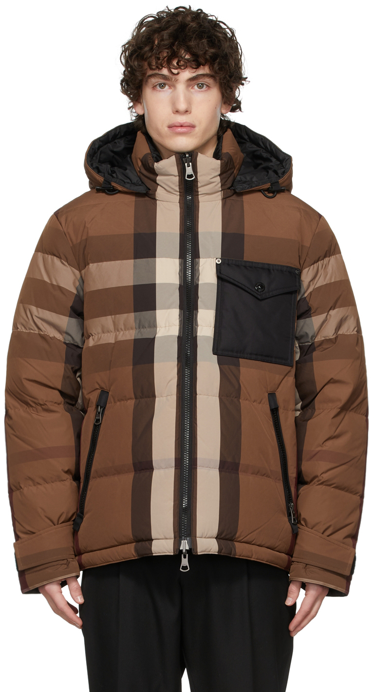 Photo: Burberry Reversible Brown Down Check Puffer Jacket