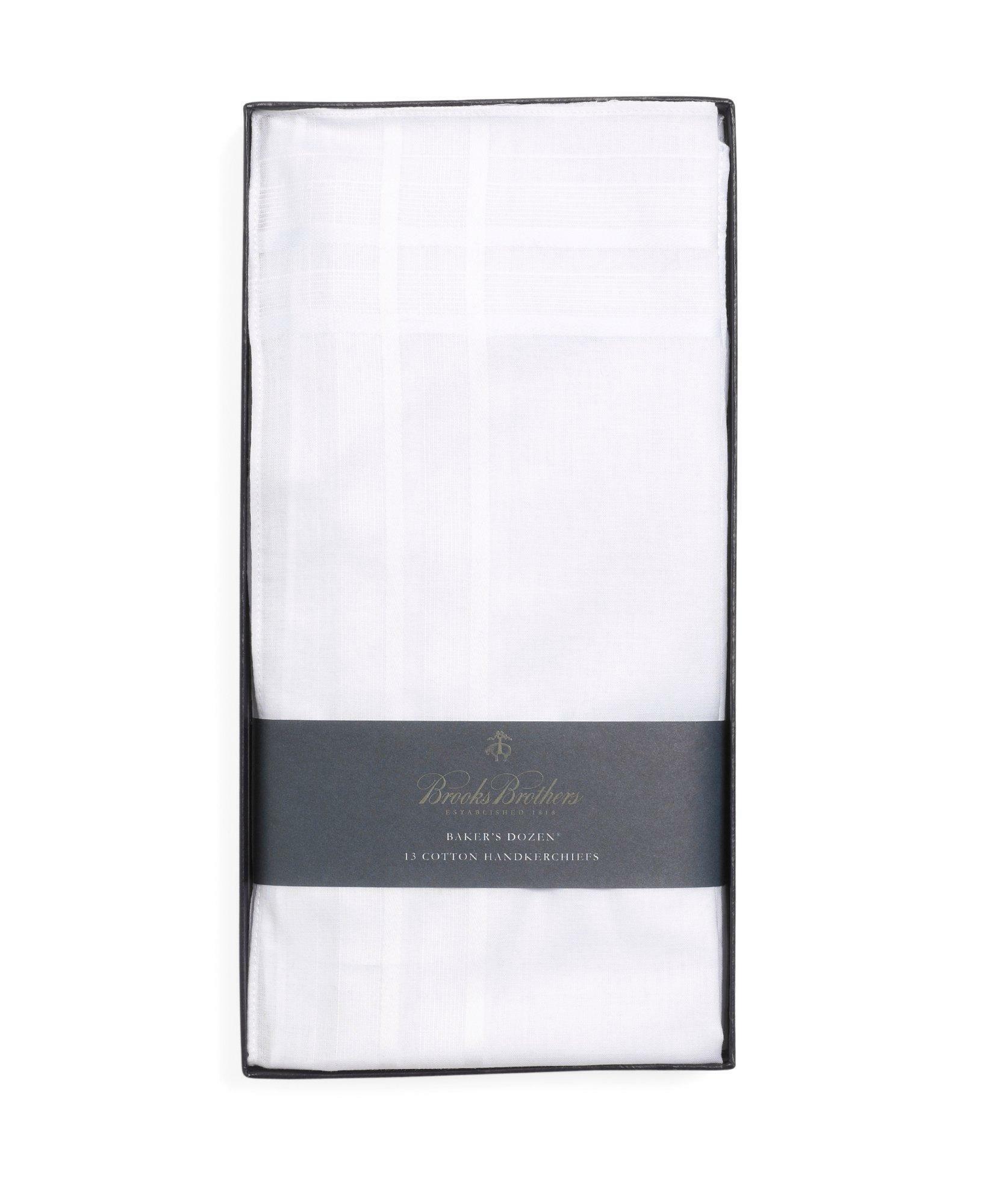 Brooks Brothers Men's Pure Cotton Handkerchiefs-Set of 13 Shoes | White