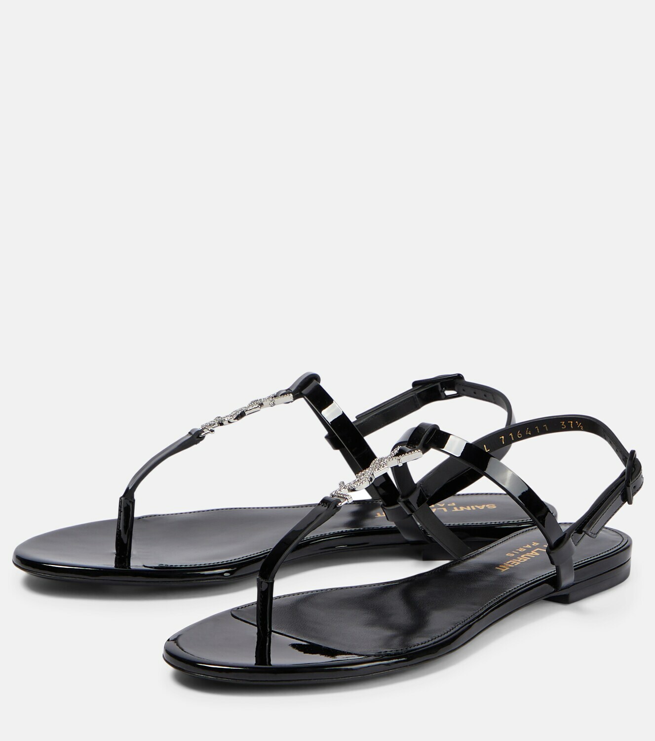 Saint Laurent - Cassandra embellished thong sandals Saint Laurent