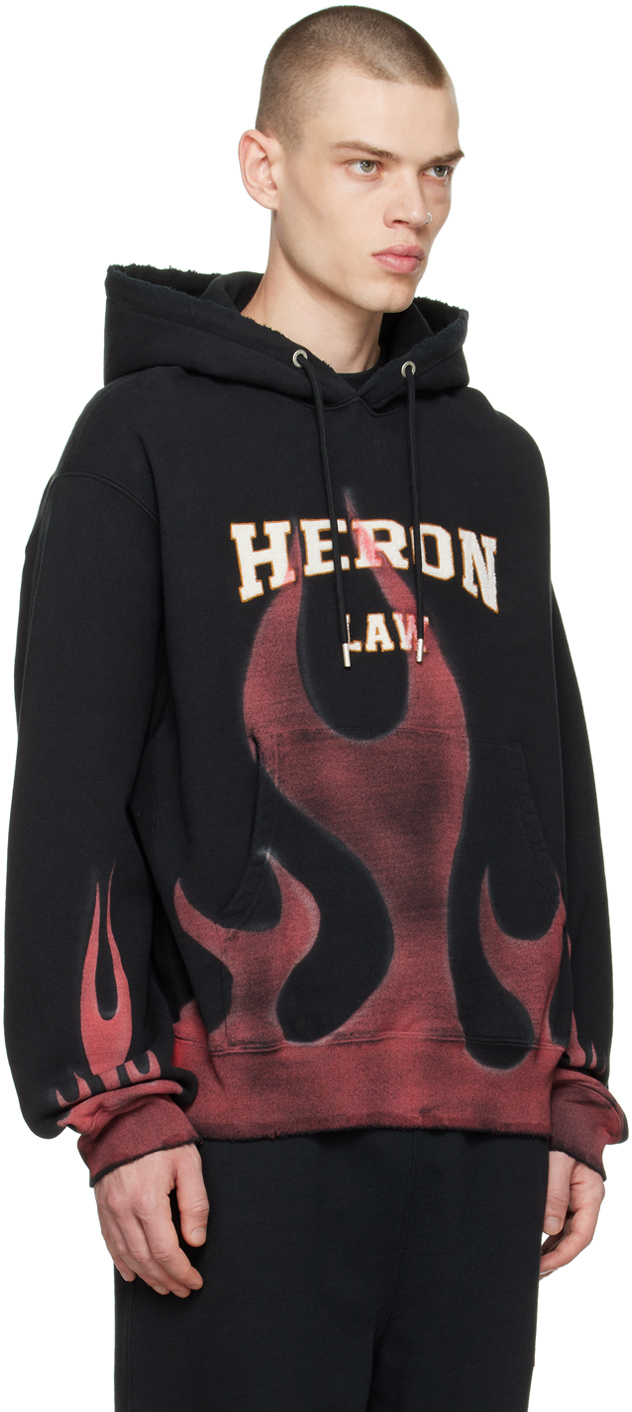 Heron Preston Black 'Law Flames' Hoodie Heron Preston