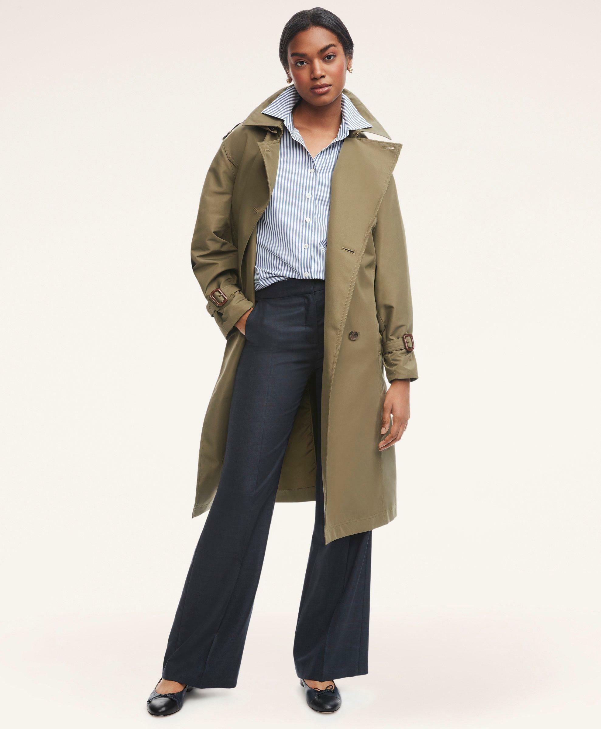 Brooks Brothers Women's Oversized Trench Coat | Olive