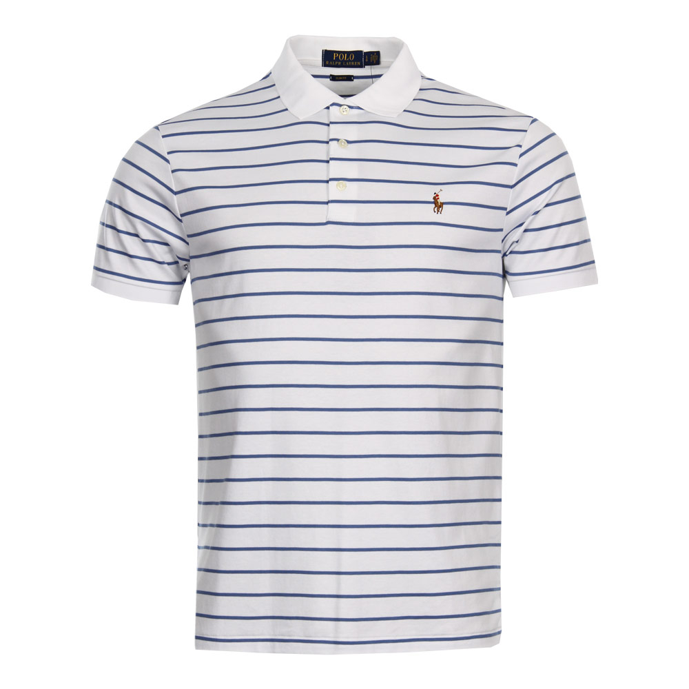 Polo Shirt - White / Blue Stripe