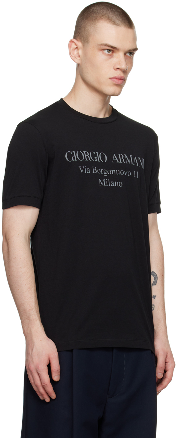 Giorgio Armani Black 'Borgonuovo 11' T-Shirt Giorgio Armani