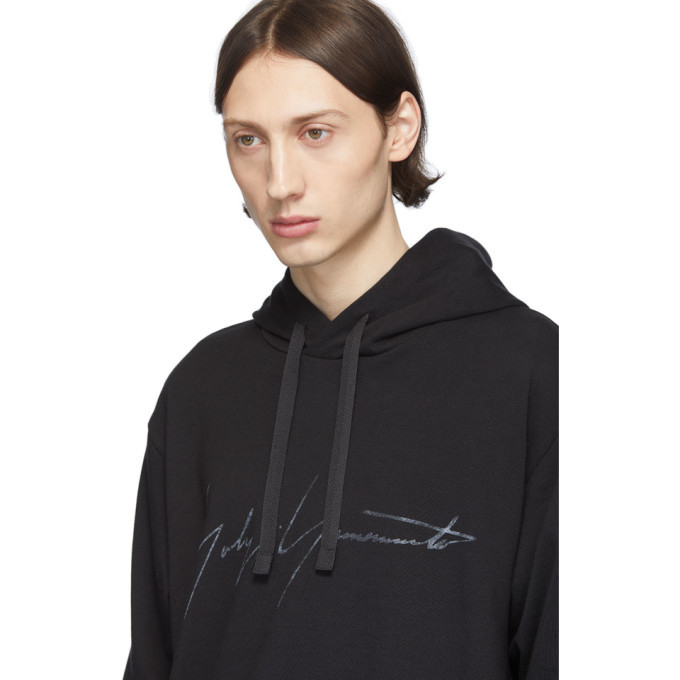 Y-3 Black Distressed Signature Hoodie Y-3