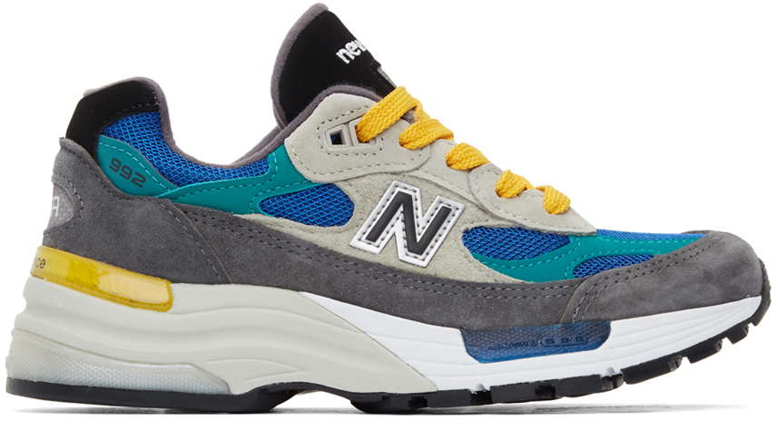 New Balance Grey & Blue Made In US 992 Sneakers