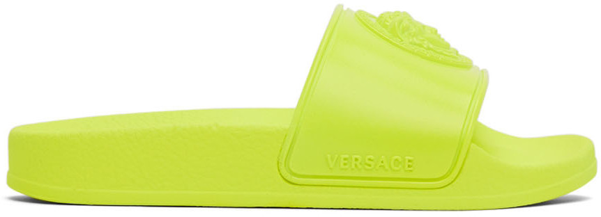 Versace Kids Yellow Medusa Slides Versace