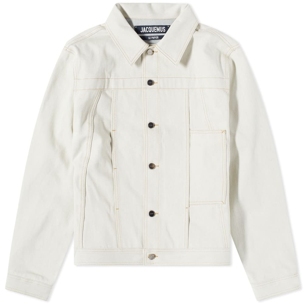 Jacquemus Men's Denim Jacket in Off White/Beige Jacquemus