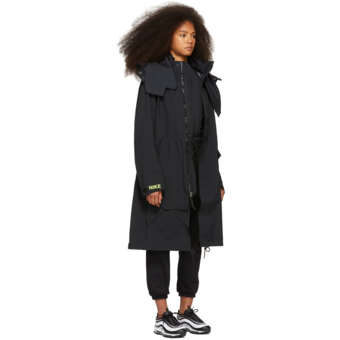 nikelab black reflective parka