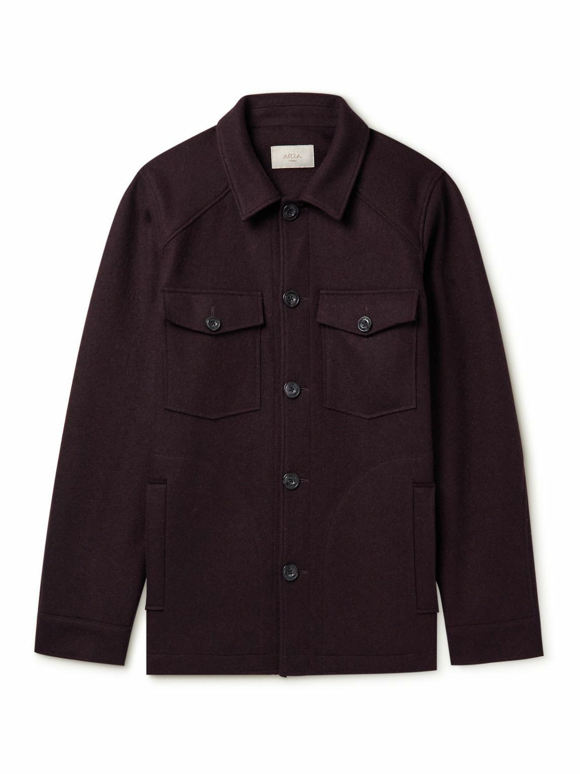 Altea - Wool-Blend Overshirt - Burgundy Altea