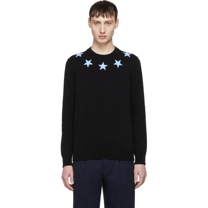 Givenchy Black and Blue Stars Sweater 