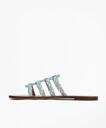 Brooks Brothers Women's Braided Leather Slide Sandals Shoes | Blue