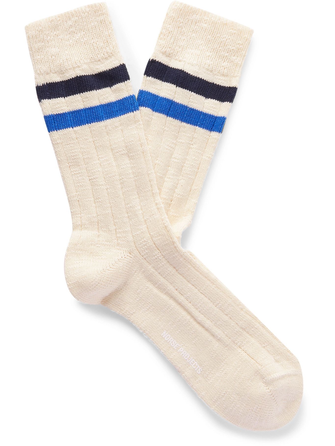 NORSE PROJECTS - Bjarki Striped Ribbed Cotton Socks Norse Projects