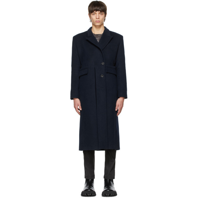 navy wool wrap coat