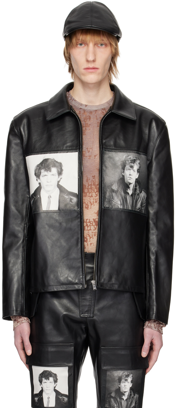 MISBHV Black Self Portrait Leather Jacket MISBHV