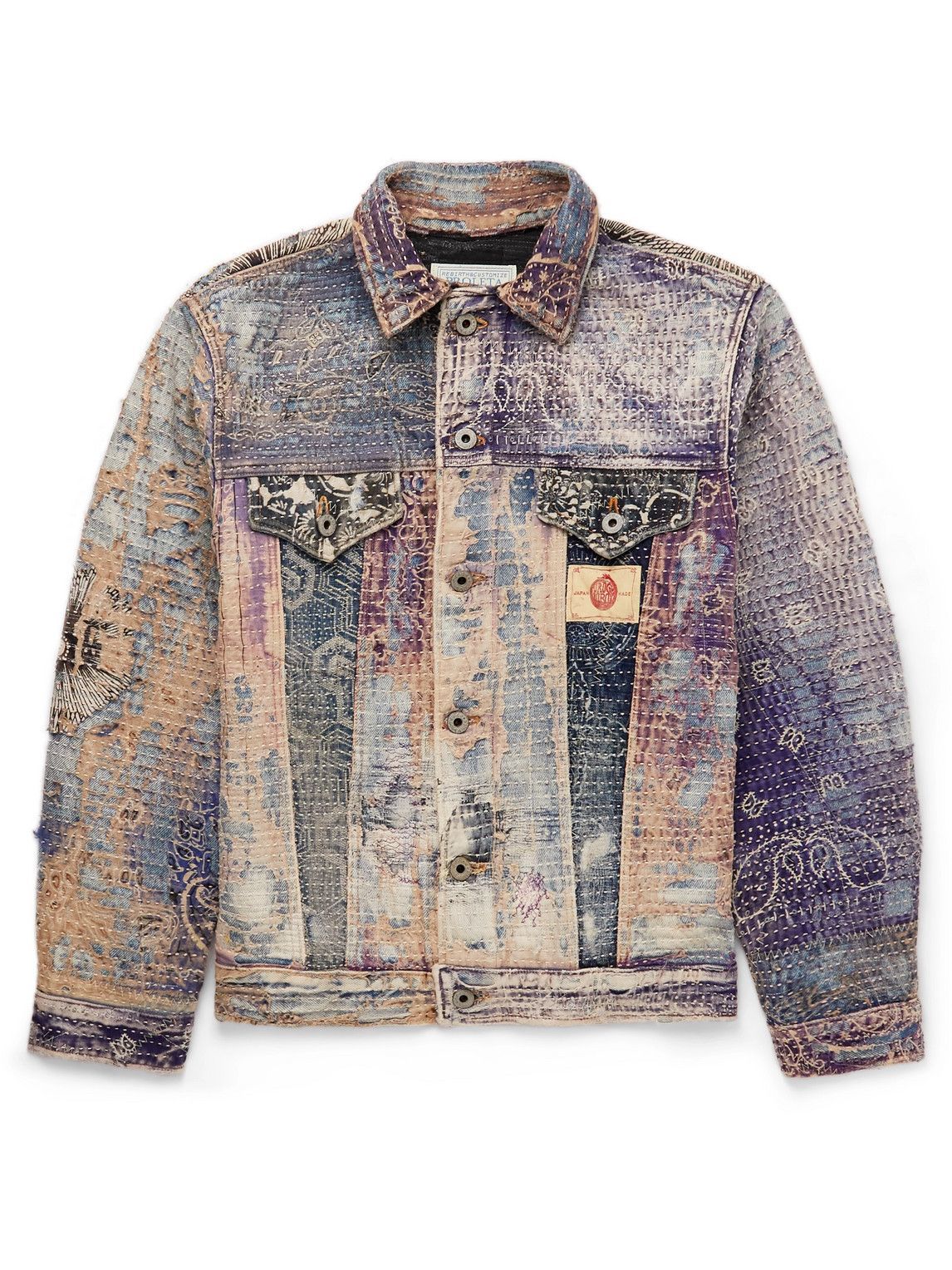 PROLETA-RE-ART - Patchwork Denim Trucker Jacket - Purple