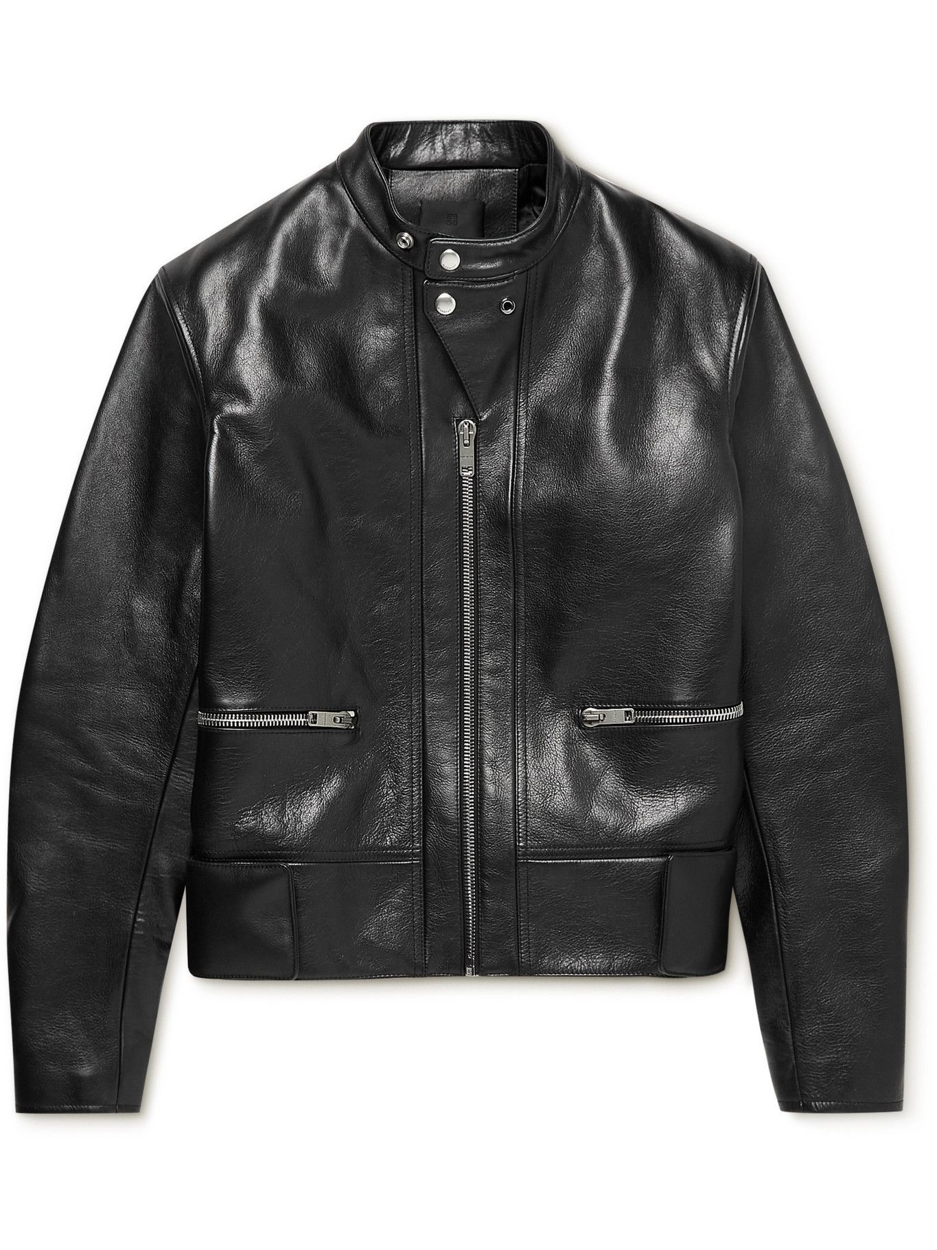 GIVENCHY - Slim-Fit Logo-Embossed Leather Jacket - Black Givenchy