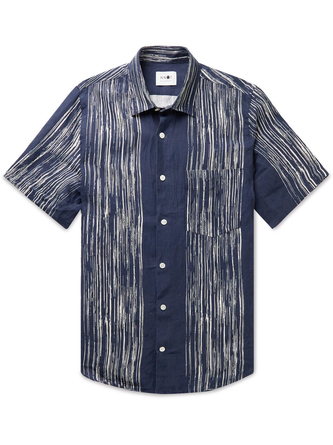NN07 - Jens Striped Linen-Canvas Shirt - Blue NN07