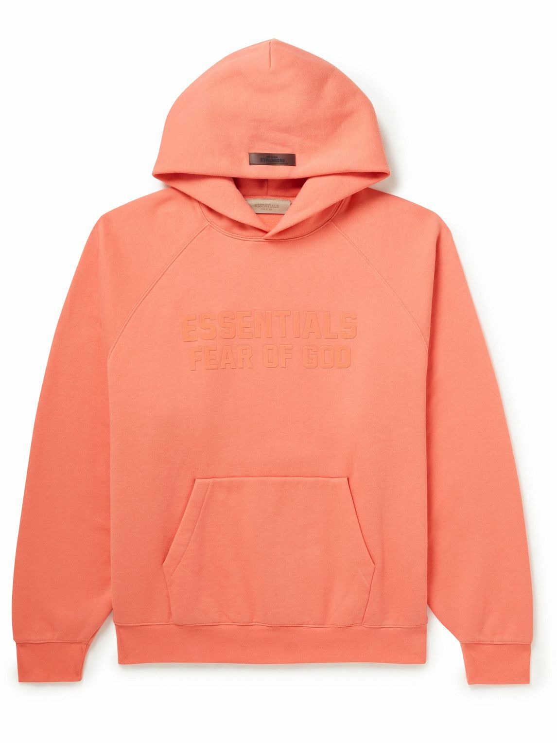 FEAR OF GOD ESSENTIALS - Logo-Flocked Cotton-Blend Jersey Hoodie ...