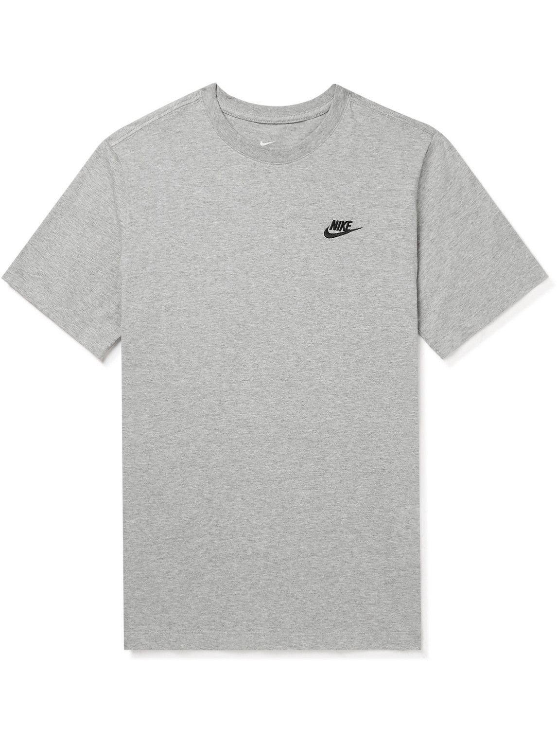 Nike - Logo-Embroidered Cotton-Jersey T-Shirt - Gray Nike