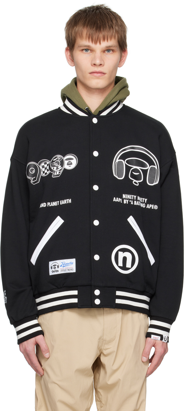 AAPE X 9090 graphic varsity jacket 特価 www.shelburnefalls.com