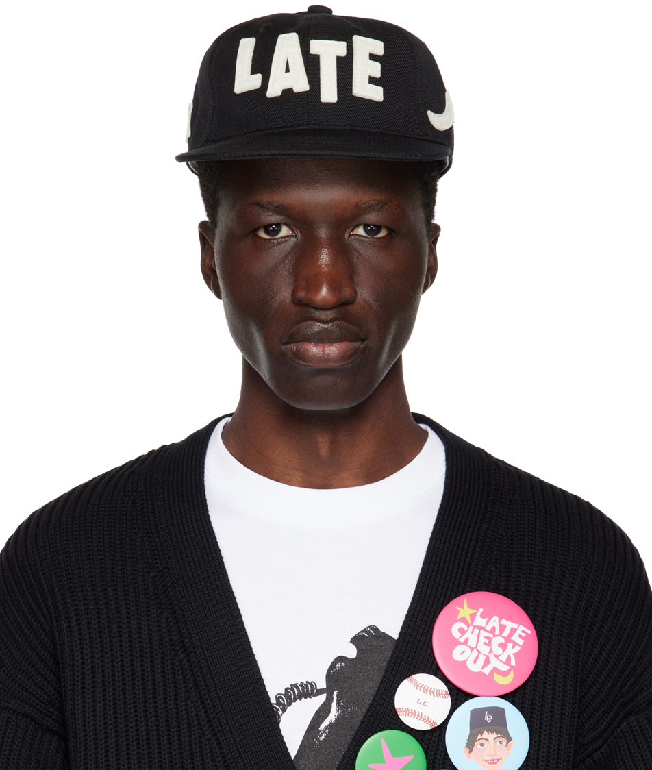 Photo: Late Checkout Black 'LATE' Cap