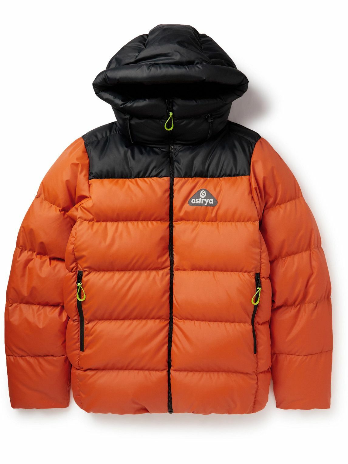 OSTRYA - Henson Colour-Block Ripstop Hooded Down Jacket - Orange Ostrya