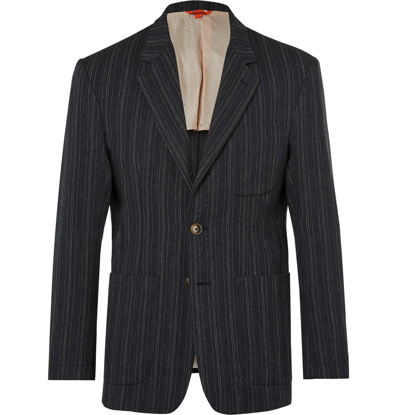 Barena - Unstructured Striped Woven Blazer - Gray Barena