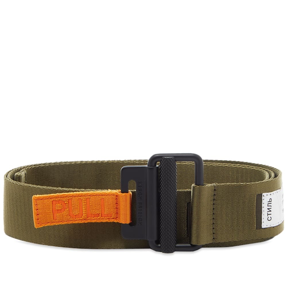 Heron Preston Men's Classic Buckle Tape Belt in Military Heron Preston