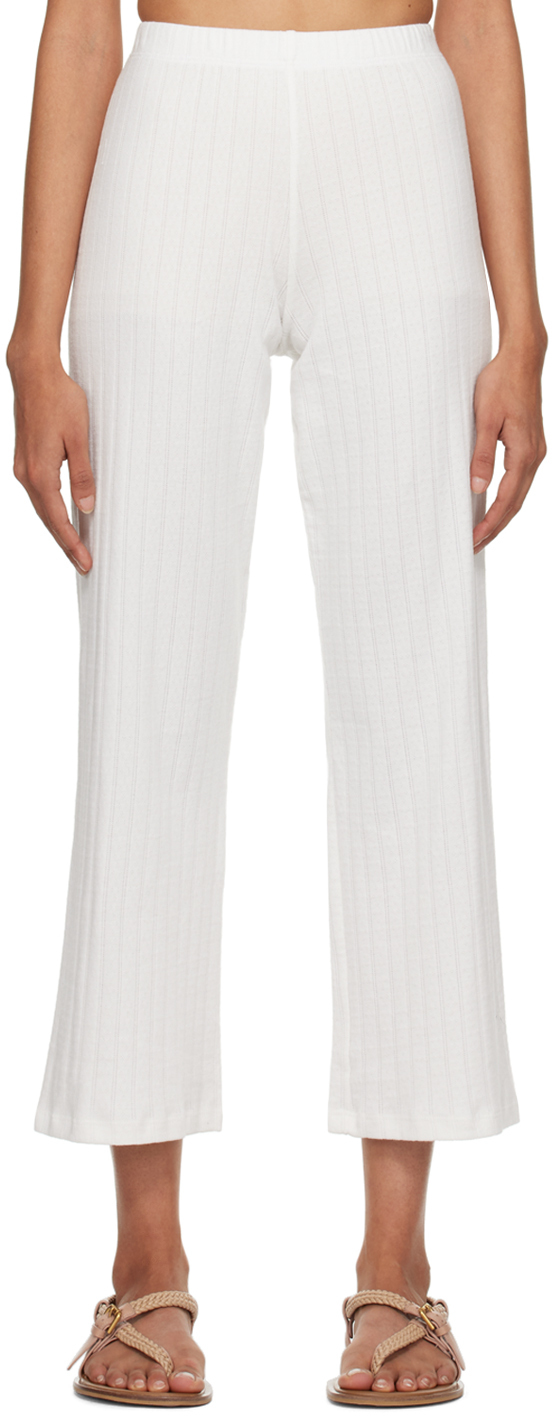 LESET White Burnout Lounge Pants