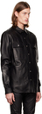 Rick Owens Black Button Up Leather Jacket
