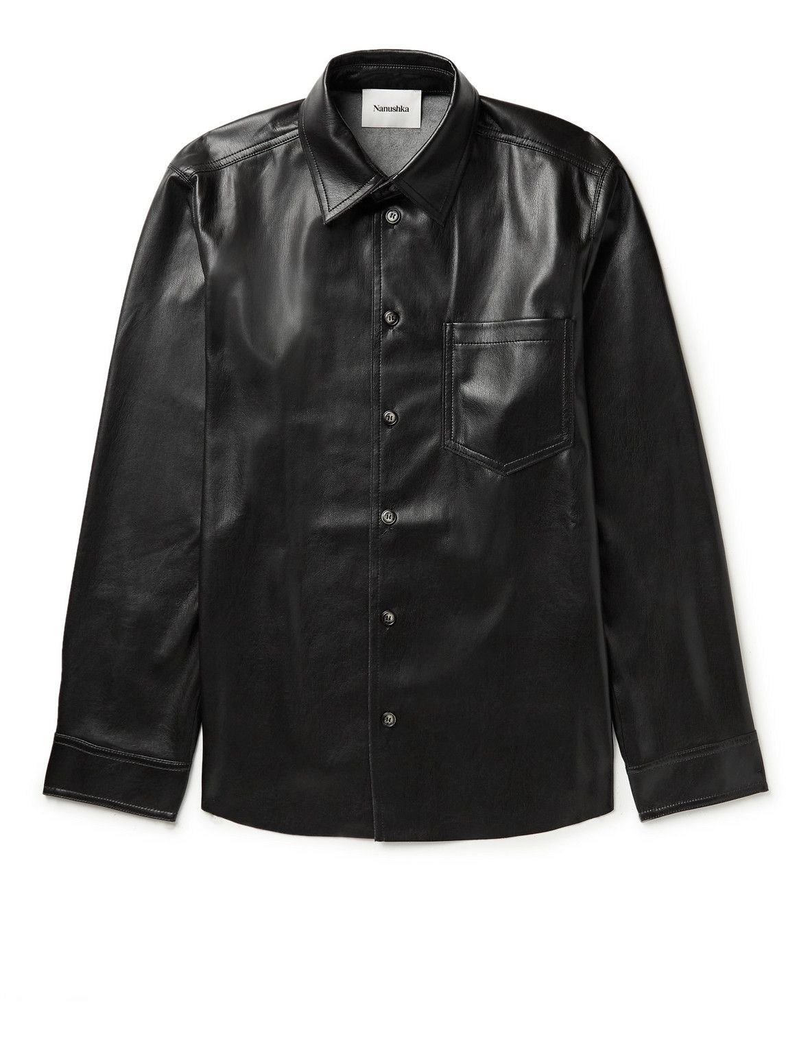Nanushka - Josia Vegan Leather Shirt Jacket - Black Nanushka