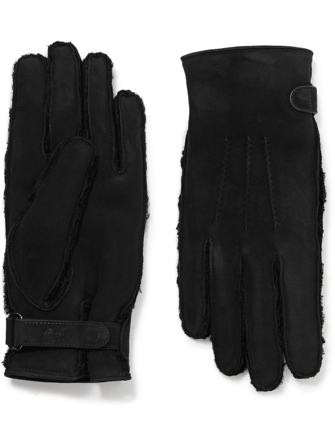 Brioni Shearling Gloves Black Brioni