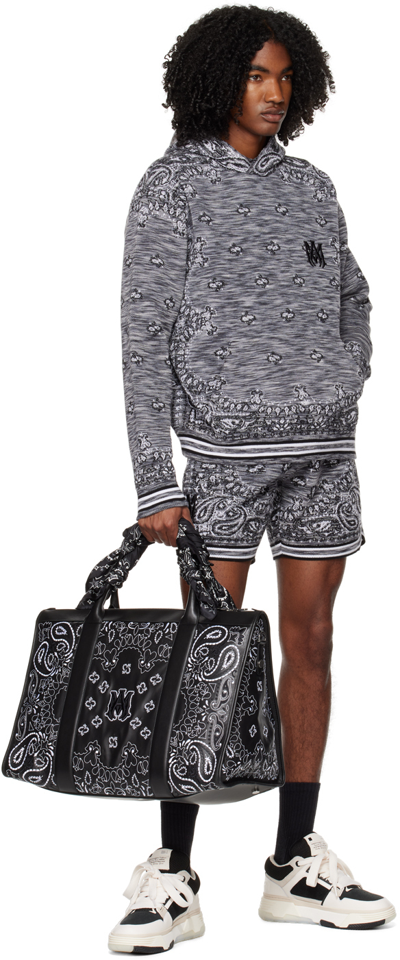 AMIRI Black & Gray Bandana Hoodie Amiri