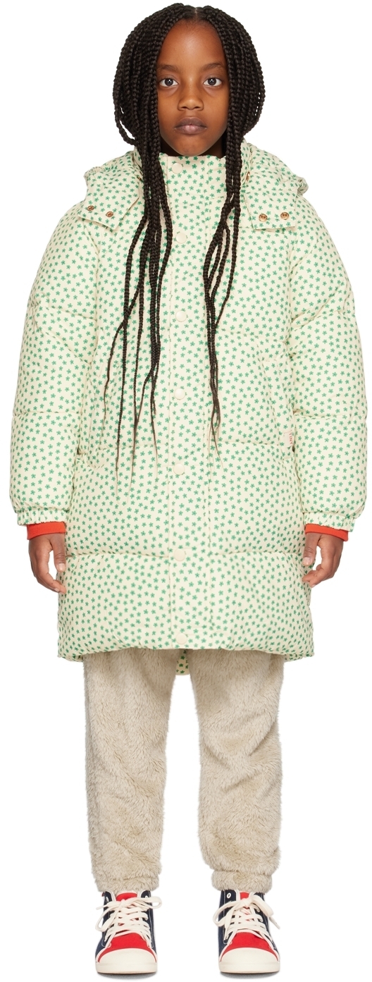 White Flower Embroidered Jacket For Kids main image 1