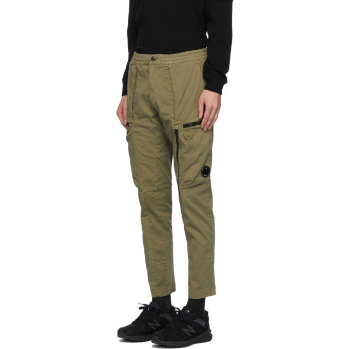 CP Company Army Green Stretch-Cotton Cargo Trousers 