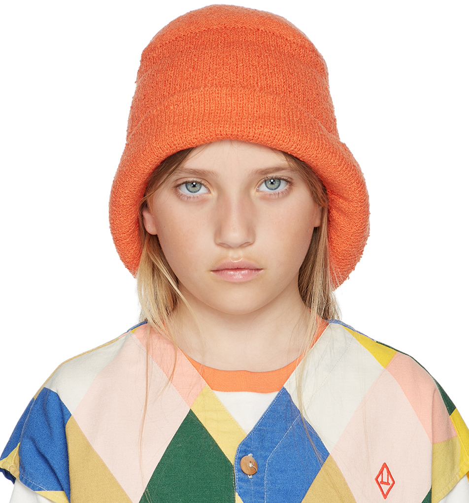 Misha \u0026 Puff Kids Orange Bouclé Bucket Hat