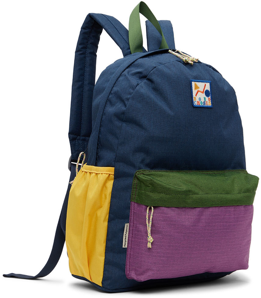 Color Block Backpack with Chain Leather Straps