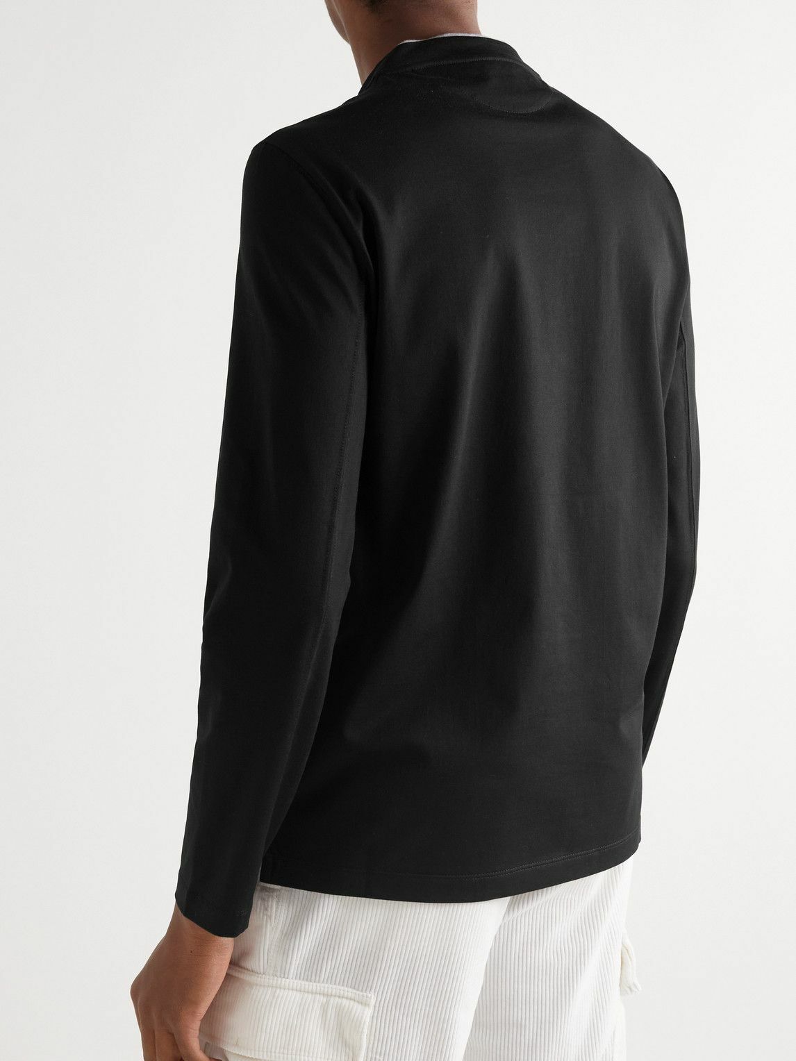 Brunello Cucinelli Women Stretch Cotton Jersey T-Shirt With Precious Faux-Layering