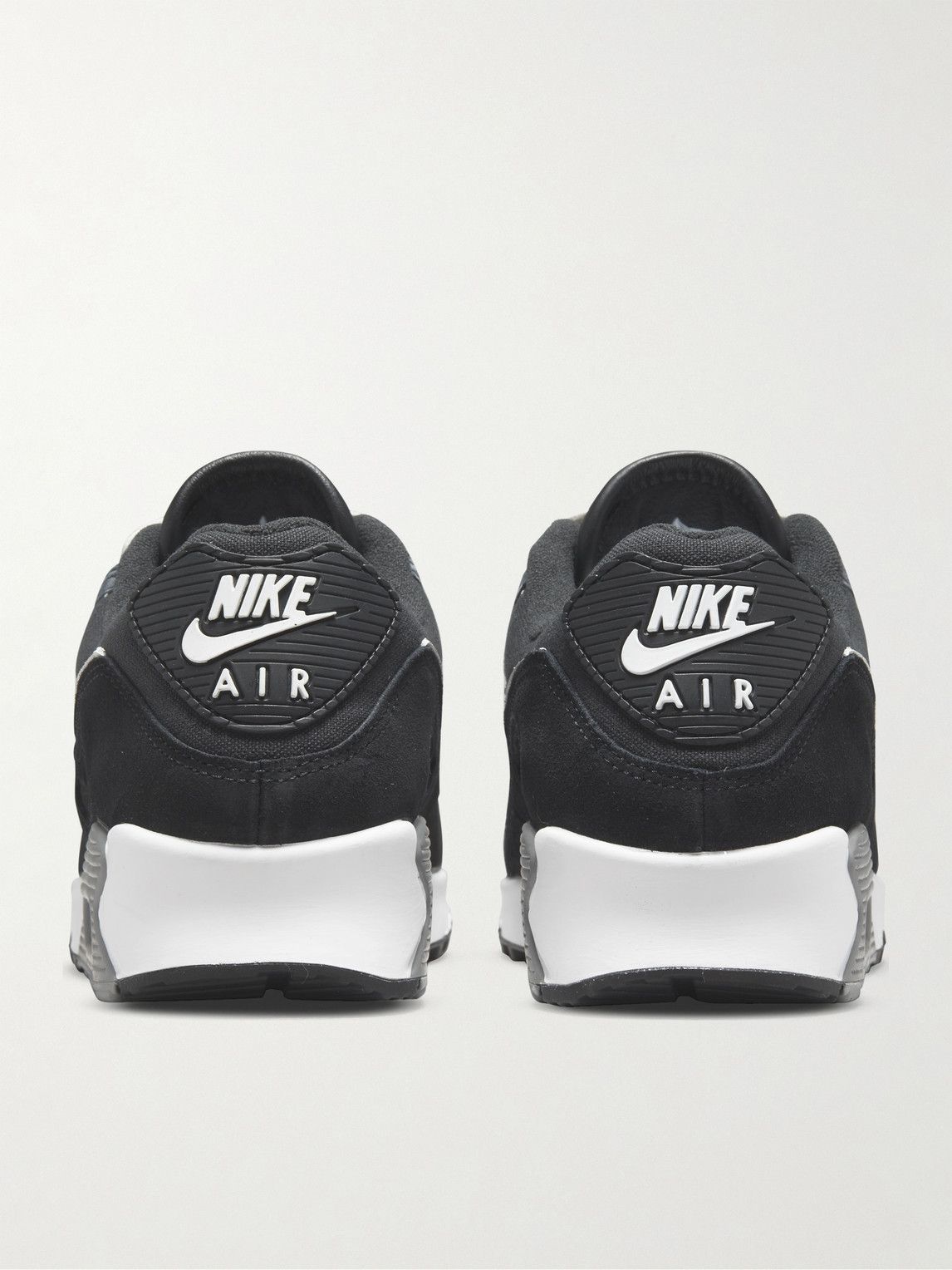 Leather-Trimmed Canvas Sneakers - Black 