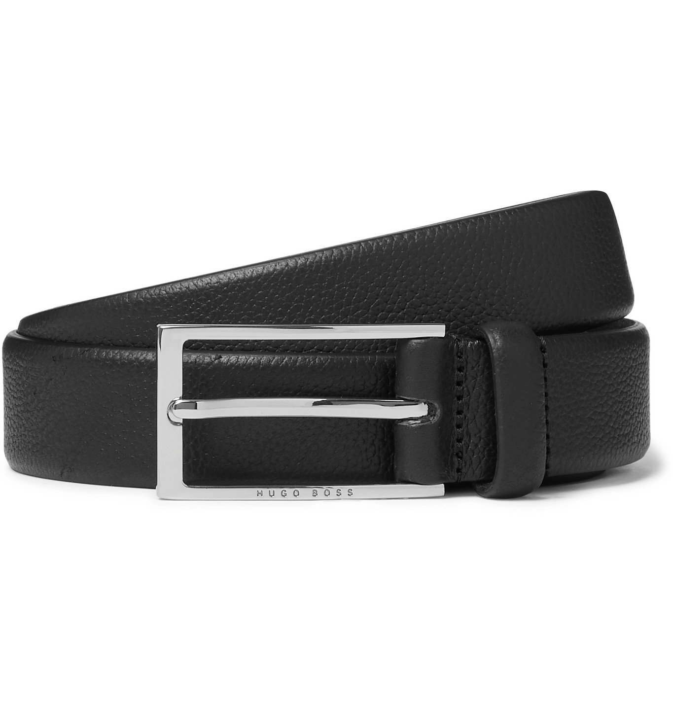 Hugo Boss - 3cm Carmello Full-Grain Leather Belt - Black Hugo Boss
