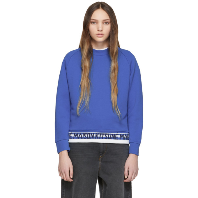 maison kitsune blue sweatshirt
