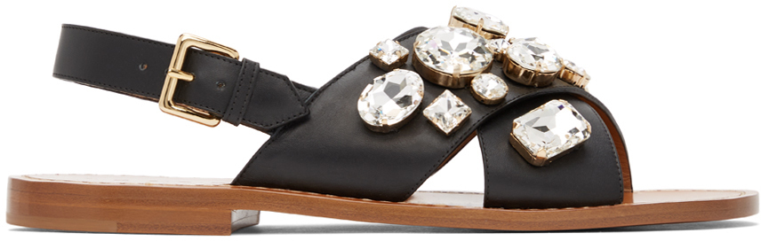 Marni Black Embellished Sandals Marni