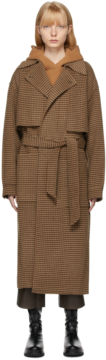 houndstooth coat brown