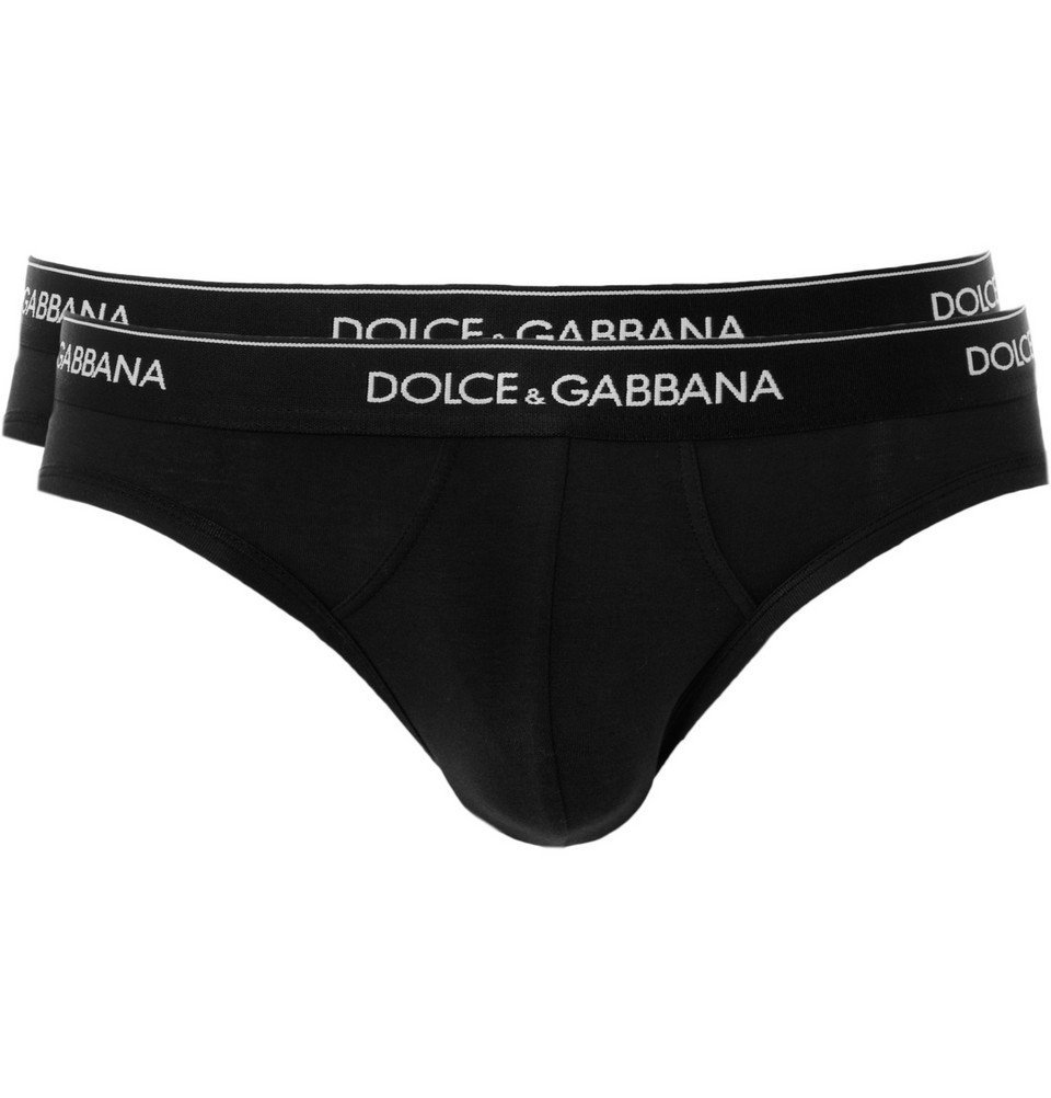 Dolce & Gabbana - Two-Pack Stretch-Cotton Briefs - Men - Black Dolce ...