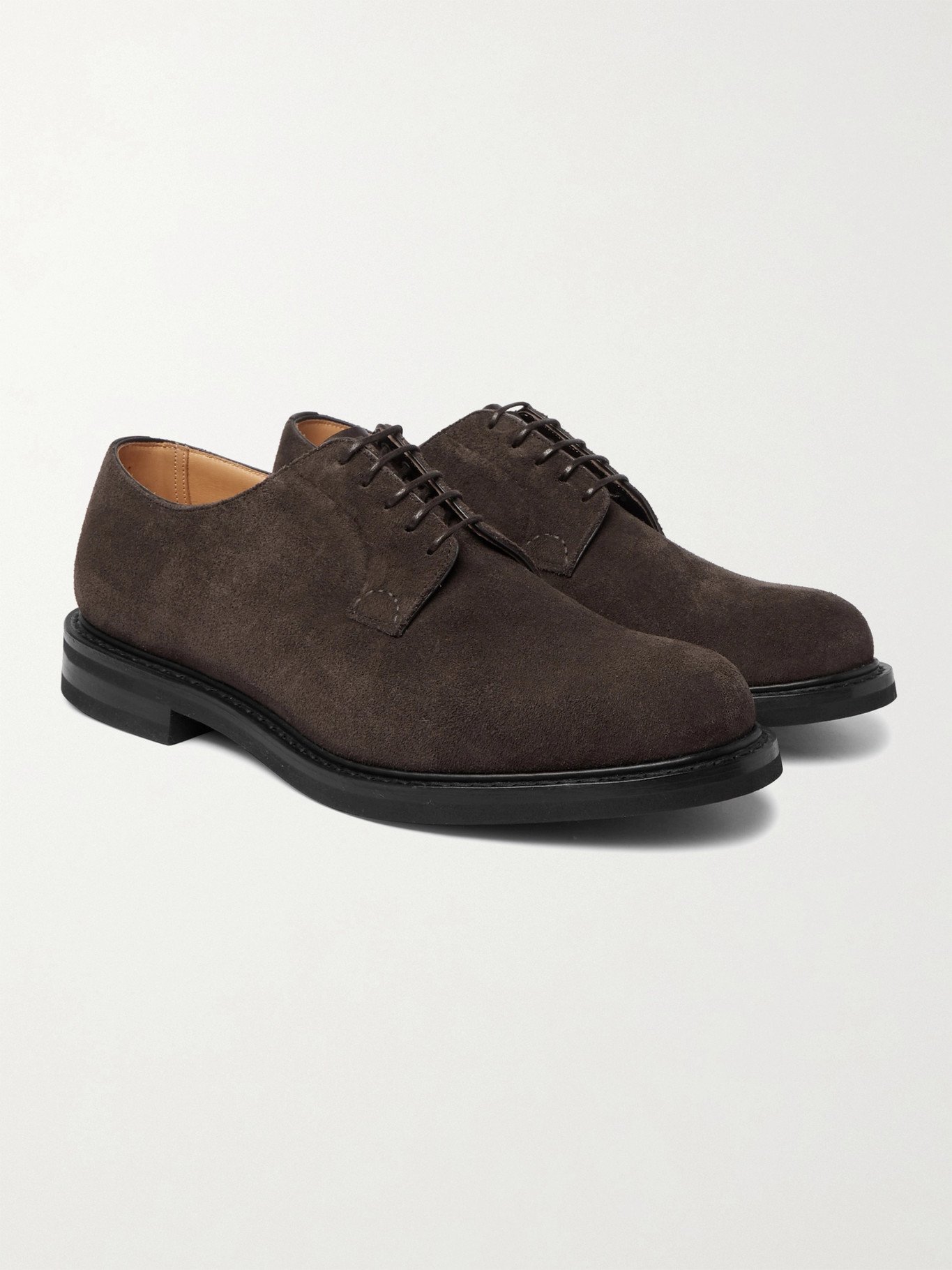 CHURCH'S - Shannon Suede Derby Shoes - Brown Church's