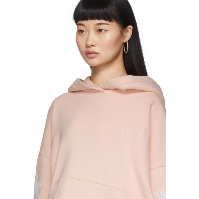 Amiri Pink Oversized Eternal Happiness Hoodie Amiri